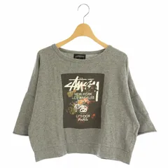 ステューシー STUSSY カットソー プルオーバー 七分袖 プリント M グレー /DFのサムネイル