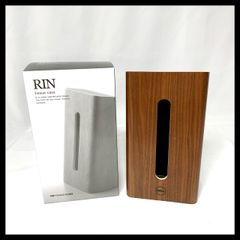 【RIN】山崎実業　縦型　ティッシュケース　DELL刻印　ノベルティー　ブラウン　木目　ウッド
