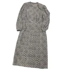 バンベール VINVERT 唐草 花柄 スーツ セットアップ ブラウス ジャケット スカート グレー 17 昭和 春夏 大きいサイズ