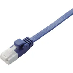 エレコム LANケーブル CAT6A Gigabit 爪折れ防止 フラット 5m ブルーメタリック 【PlayStation 4 対応】 LD-GFAT/BM50 （1点）