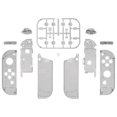 【新着商品】eXtremeRateスイッチ ジョイコンに対応用交換シェル、クリアジョイコン switchとswitch 有機elに対応用ハンドヘルドコントローラーハウジングケース、同じ色のフルセットボタン付き、ジョイコンに対応用DIY交換ケース（ジョイコン 0