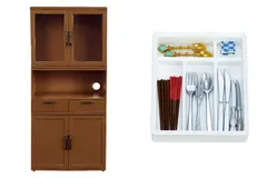 【迅速発送】リーメント ぷちサンプルシリーズ 組み合わせ食器棚 約H240×W110×D71mm