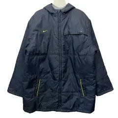 Nike(ナイキ） ネイビー 刺繍ロゴ ナイロン ポリエステル ダウンジャケット ブルゾン XL