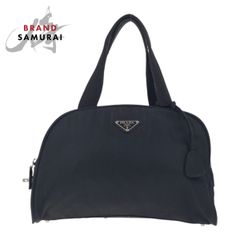 美品 PRADA プラダ テスート 三角ロゴプレート ブラック 黒 シルバー  