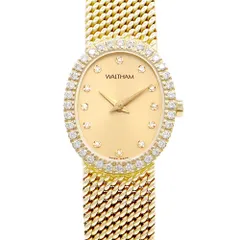限定品質保証ウォルサム☆K14 WG無垢ダイヤベゼル レディース 　手巻腕時計 ウォルサム