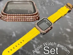 ローズ　イエロー　アップルウォッチ ケースカバーApple Watch. Dラバーベルト ラバーバンド キラキラカバー ケース 鑑別済み 最高品質