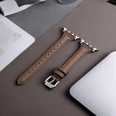Apple Watch アップルウォッチ 本革レザーバンド ダークブラウン 38 40 41 42 44 45 49mm 対応 牛革 ベルト ワンタッチ交換 全シリーズ対応