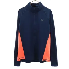 UNDER ARMOUR アンダーアーマー トレーニング 長袖 ハーフジップ ウェア LG ネイビー メンズ 古着