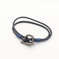 PRADA プラダ ブレスレット 銀 レザー 本革 ブラック ホースビット