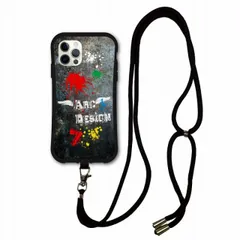 [iPhone12 Pro Max] スマホショルダー付 iPhone16 i-coronケース アイフォン 15 Pro Plus Pro Max 14 13 12 スマホケース ショルダー タイプ 背面保護 耐衝撃 ペンキ パンク オリジナルデザイン