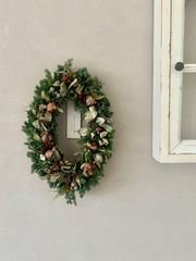 Christmas 静かな森のオーバルリース　29~17cm
