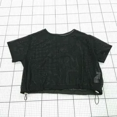 ◇ ⊂ Samansa Mos2 blue ドロスト メッシュ 半袖 カットソー サイズフリー ブラック系 レディース E  【1508260058698】