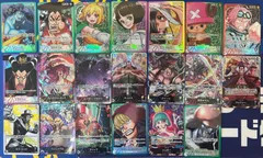 ワンピースカード　リーダーパラレル20枚セット　ジンベエ　おでん　キャロット　リム　ニコロビン　チョッパー　コビー　マゼラン　キッド　シーザー　キュロス　クイーン　光月おでん　フォクシー　ルッチ　ハンニャバル　ウソップ　ロシナンテ　シュガー　ジョーンズ