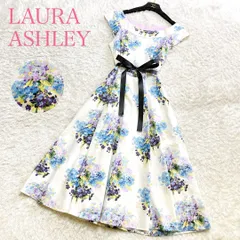 美品 LAURA ASHLEY ローラアシュレイ ロングワンピース Aライン フレア 花柄 総柄 美シルエット  L