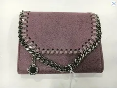 ステラマッカートニー ファラベラ スモール ウォレット 三つ折り財布 コンパクト財布 STELLAMcCARTNEY ピンク チェーン ウォレット 美品 中古 送料無料 本物保証