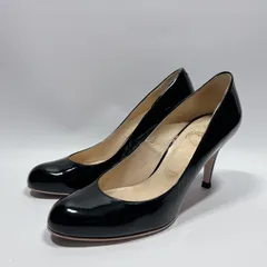 SEVEN TWELVE THIRTY セブントゥエルブサーティ ラウンドトゥ パンプス ブラック ハイヒール ヴィンテージスタイル エナメル 35.5 ブラック 22 22.5 相当