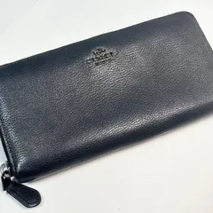 【送料無料】COACH/コーチ/長財布/ウォレット/サイフ/ブラック/中古品/レザー/メンズ