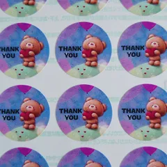 風船くまさん『THANK YOU』シール♥️1シート48枚 【A205】