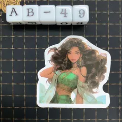 防水ステッカー　プリンセス　お姫様　イラスト　かわいい　装飾　シール　AB-49