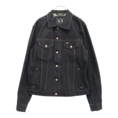 AX ARMANI EXCHANGE (アルマーニ エクスチェンジ) コットン フロントボタン デニムジャケット インディゴブラックのサムネイル