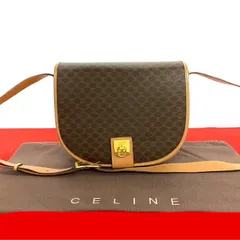 極 美品 希少品 CELINE セリーヌ ヴィンテージ マカダム ブラゾン トリオンフ柄 ロゴ リング金具 レザー ショルダーバッグ ブラウン 90310