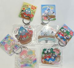 ご当地　サンリオキーホルダー　コウノトリ　はんぎょどん　ハピダンブイ　キキララ