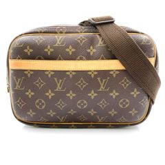 LOUIS VUITTON リポーターPM モノグラム モノグラム レザー×PVC ブラウン ショルダーバッグ ゴールド M45254 