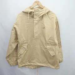 ◇ Θ adidas アディダス ワンポイントロゴ 長袖 ウィンドジャケット サイズM ベージュ系 レディース　メンズ E  【1507250012283】
