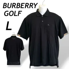 BURBERRY GOLF バーバリーゴルフ メンズ 半袖ポロシャツ L ウェア  刺繍ロゴ BFV13-209  三陽商会 ノバチェック ブラック系 (D040)★