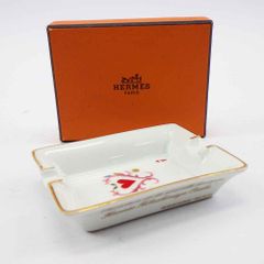 HERMES エルメス ミニトレー アシュトレイ トランプ柄 ハートA 陶器 灰皿【中古】【送料無料】