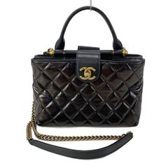 CHANEL(シャネル) ショルダーバッグ マトラッセ 黒 ヴィンテージゴールド金具/2way/チェーンショルダー/ターンロック ラムスキン