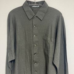 XMI コットンシャツ グレー 無地シャツ  Mサイズ　ボタンダウンシャツ　カッターシャツ