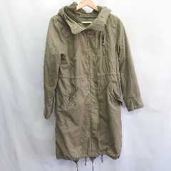 ■ ⊇ LOWRYS FARM ローリーズファーム 中綿キルトライナー取外し可能 長袖 モッズコート サイズL カーキ レディース E  【1410100030910】