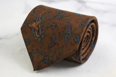 ジバンシィ ブランドネクタイ 総柄 ペイズリー 幾何学模様 シルク イタリア製 PO メンズ ブラウン GIVENCHY 【中古】