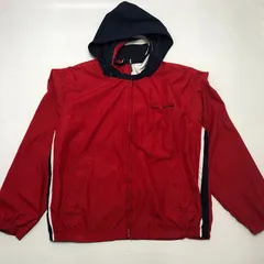 TOMMY HILFIGER トミーヒルフィガー  00's ナイロンジャケット ブルゾン フード収納 ブランドロゴ ワンポイント刺繍 メンズ L/G