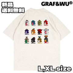 【GRAF&WU/グラフアンドウー 12連ゴースト半袖Tシャツ 】オーバーサイズ ゆったり ストリート おばけ ゴースト ユニセックス ホワイト 半袖Tシャツ short sleeve 新品 250218-105 ホワイト 送料無料