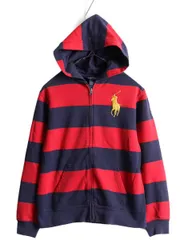 【お得なクーポン配布中!】 ビッグポニー ポロ ラルフローレン ボーダー スウェット フード パーカー ボーイズ L メンズ XS レディース S 程/ POLO トレーナー 2トーン