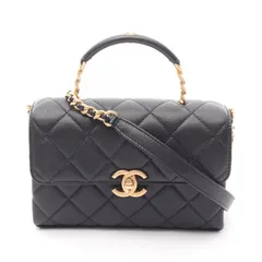 シャネル CHANEL ショルダーバッグ マトラッセ トップハンドル AS3982 ブラック カーフ（牛革） マトラッセ トップハンドル ミニフラップバッグ レディース Used A