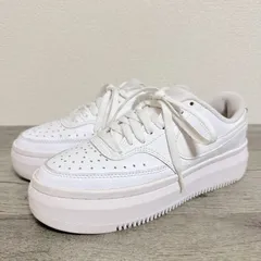 訳あり NIKE ウィメンズ コートビジョンアルタLTR DM0113-100 厚底 レザースニーカー 24.5cm オールホワイト