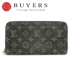 【中古】 ルイ・ヴィトン 長財布 ジッピーウォレット M95614 ラウンドファスナー モノグラムデニム ノワール ブラック ゴールド金具 小物 普段使い おしゃれ レディース メンズ LOUIS VUITTON