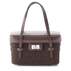 フォクシー ジュエルボックス レザー ツイード ターンロック 2way ショルダー バニティバッグ ブラウン【中古】のサムネイル