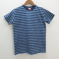 y■ノースフェイス/THE NORTH FACE マルチボーダーTシャツ/バスク■紺/水色/白【レディースM】LADIES/140【中古】