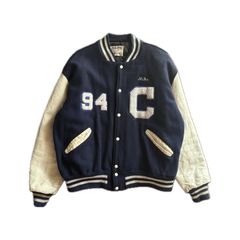 美品】 DeLONG スタジャン マスタード 袖レザー 38 USA製 本革 - メルカリ