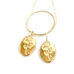 ローズオーバルペンダントトップ｜サージカルステンレス製【enp37】