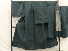 平和屋着物■男性　紬　色無地　アンサンブル　褐返色　正絹　逸品　BAAS6732me