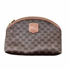 良品 CELINE　バニティバッグ 化粧ポーチ マカダム柄 チェーン トリオンフ 良品 CELINEバニティバッグ 化粧ポーチ マカダム柄 チェーン