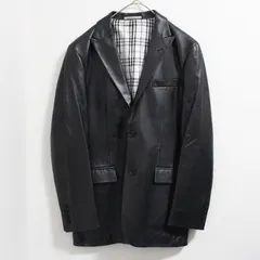 BURBERRY BLACK LABEL バーバリーブラックレーベル レザー 羊皮 ジャケット Lサイズ ノバチェック