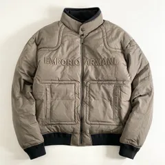88j3 EMPORIO ARMANI エンポリオ アルマーニ 2023年 刺繍ロゴ ボンバージャケット 6R4B75 175 ブラウン アウター ダウンジャケットのサムネイル