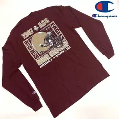 ☆チャンピオン 長袖Tシャツ ロングTシャツ ACCロゴ ワインレッド L
