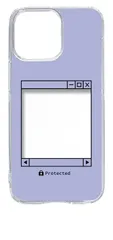 【新品未使用】iPhone15 Pro Max アイフォン15プロマックス クリア ハードケース (ラベンダー) レトロパソコン風 フォトフレーム くすみカラー カバー スマホケース cl-ip15promax-410